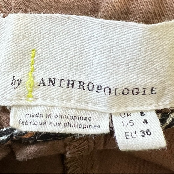 Anthropologie High Rise Pants With Paper Bag Waist & Embroidered Pockets Size 4 - Picture 9 of 13